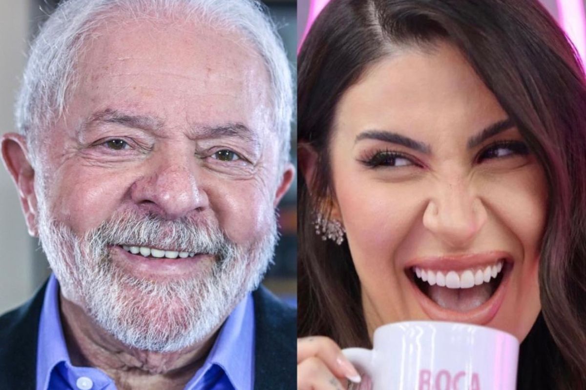 fotomontagem de retratos de lula e bianca andrade/boca rosa sorridentes