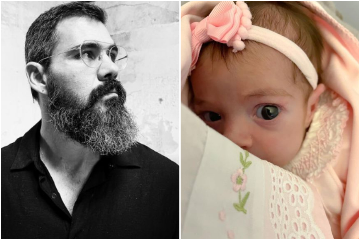 juliano cazarré e a filha maria guilhermina