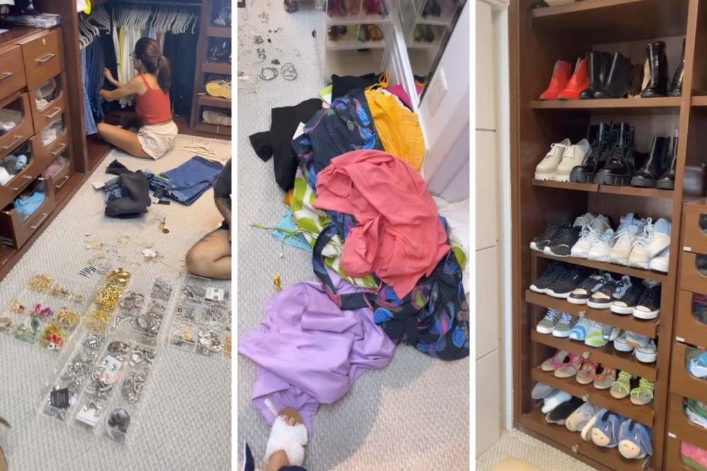 Juliette mostra detalhes de seu closet e separa itens para doação