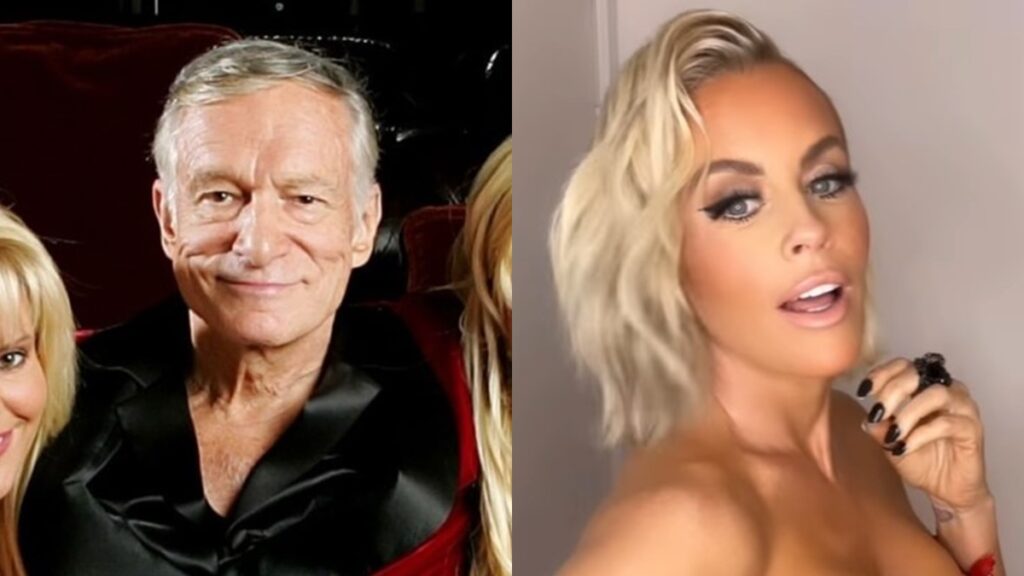 Fundador da Playboy, Hugh Hefner, e a atriz Jehnny McCarthy