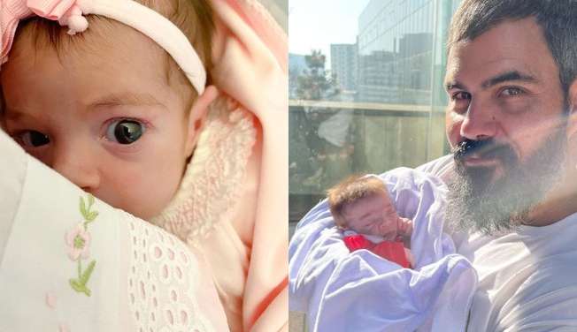 Juliano Cazarré decidiu fazer 'batizado de emergência' na filha que está no hospital