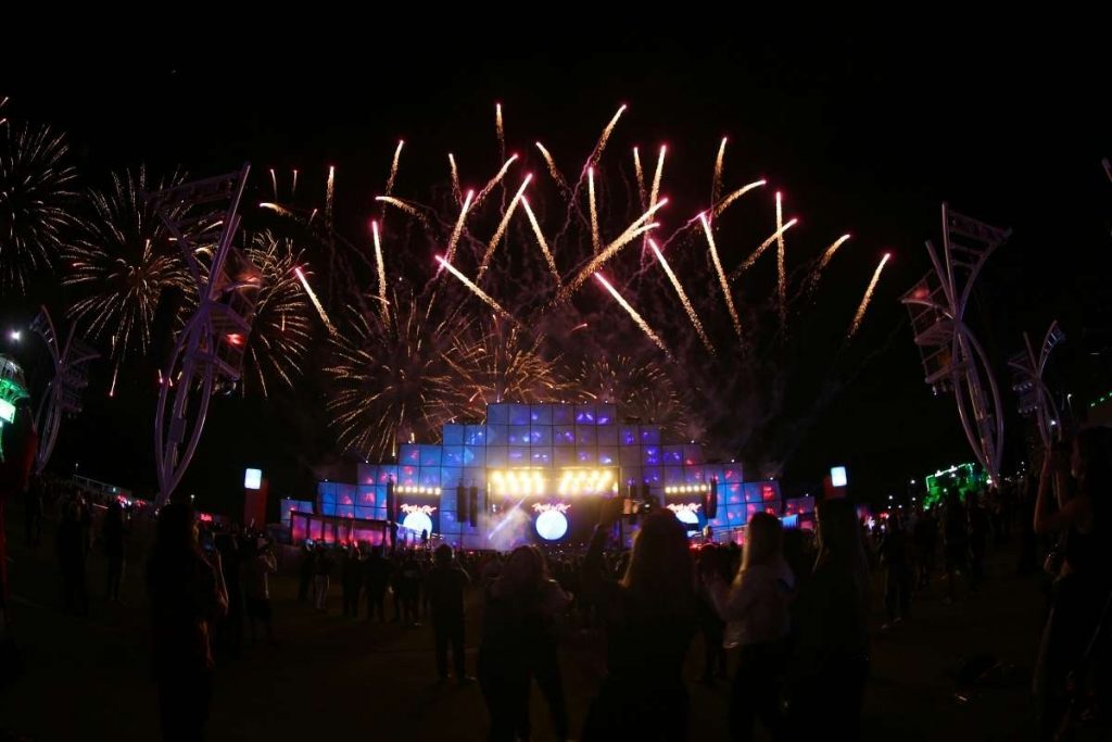 Queima de fogos na prévia do Rock in Rio