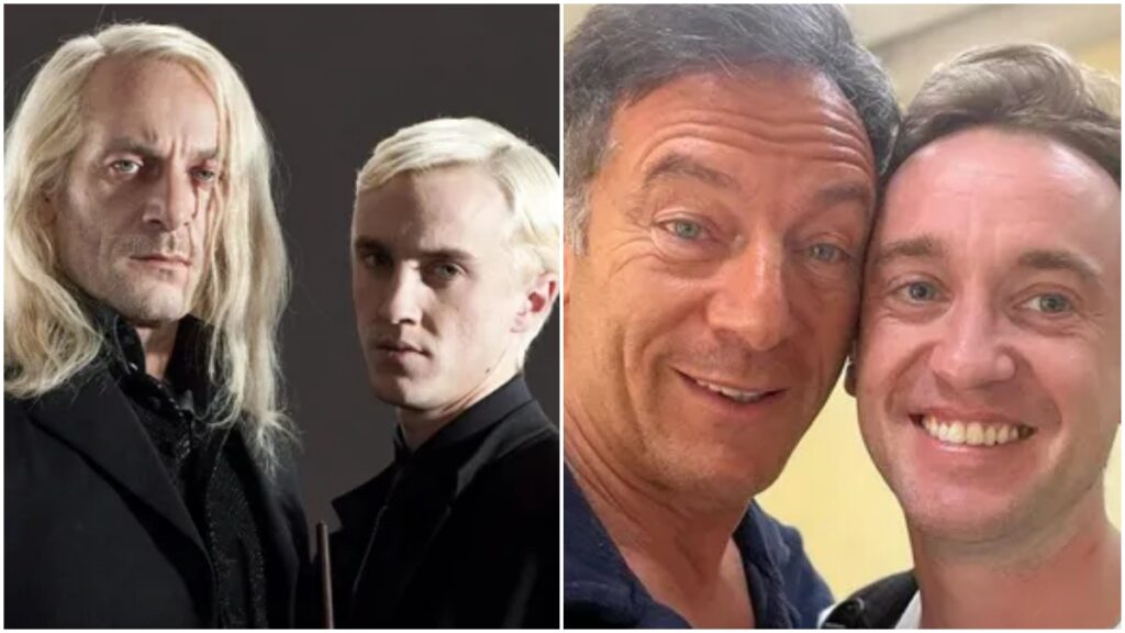 Jason Isaacs e Tom Felton, pai e filho na saga Harry Potter, se encontraram em teatro