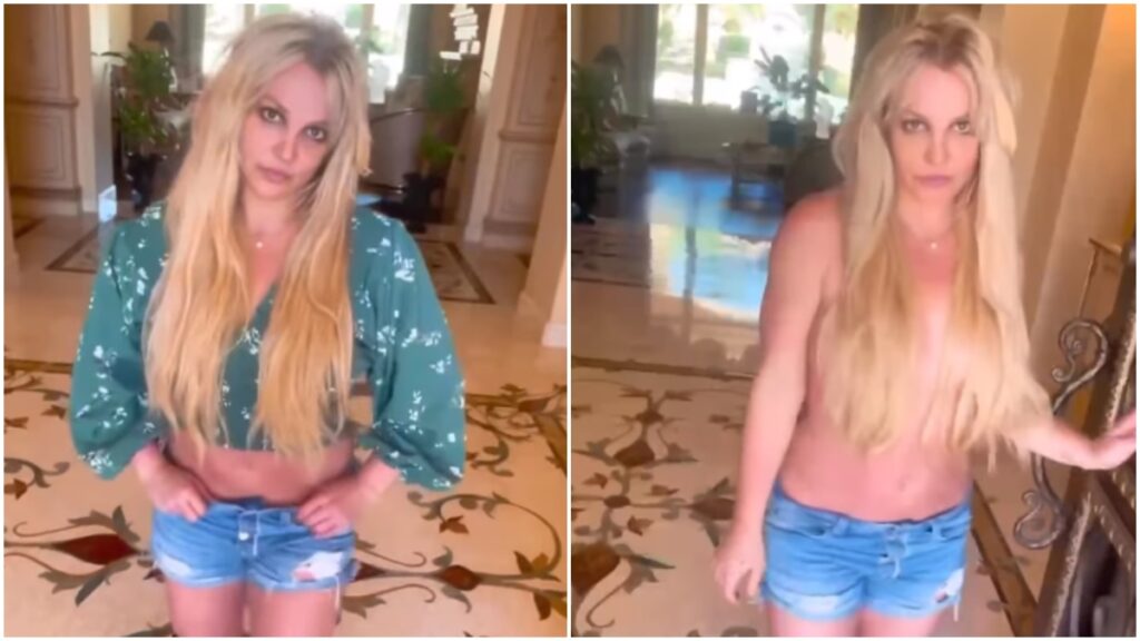 Britney Spears posta vídeo em que aparece fazendo topless - Foto: Reprodução / Instagram