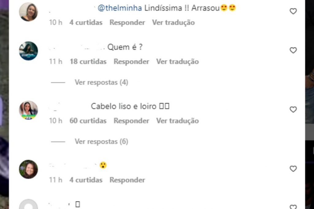 Postagem criticas à Thelma Assis por causa da peruca loira