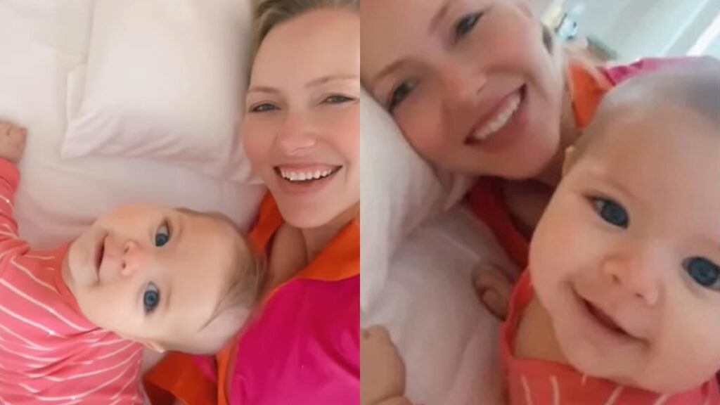 Karin Roepke e sua filha, a pequena Chiara