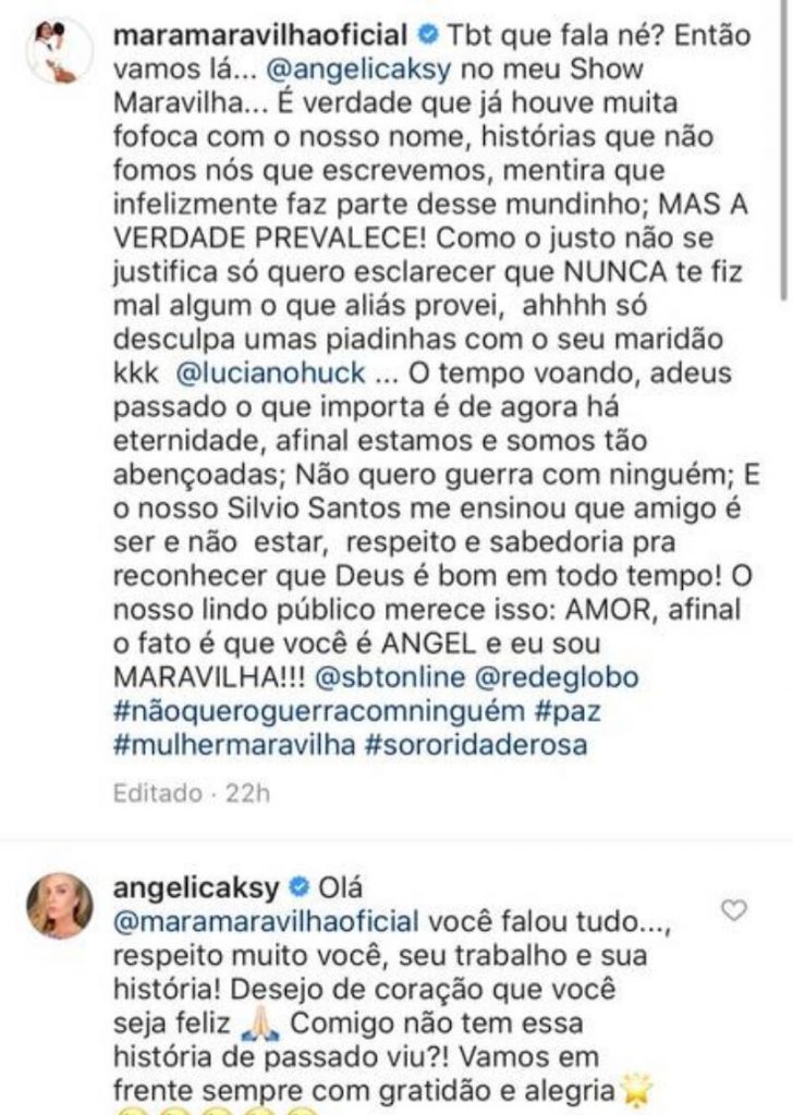 Postagem Mara e Angélica