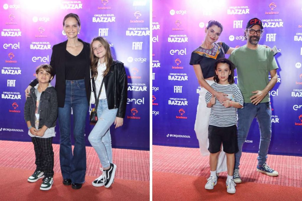 Fernanda Rodrigues e Aline Moraes com suas famílias