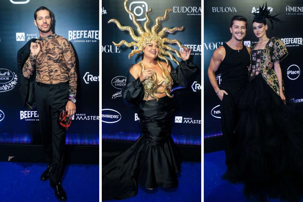 José Loreto, Fabiana Karla e Klebber Toledo com Camila Queiroz no Baile da Vogue 2023