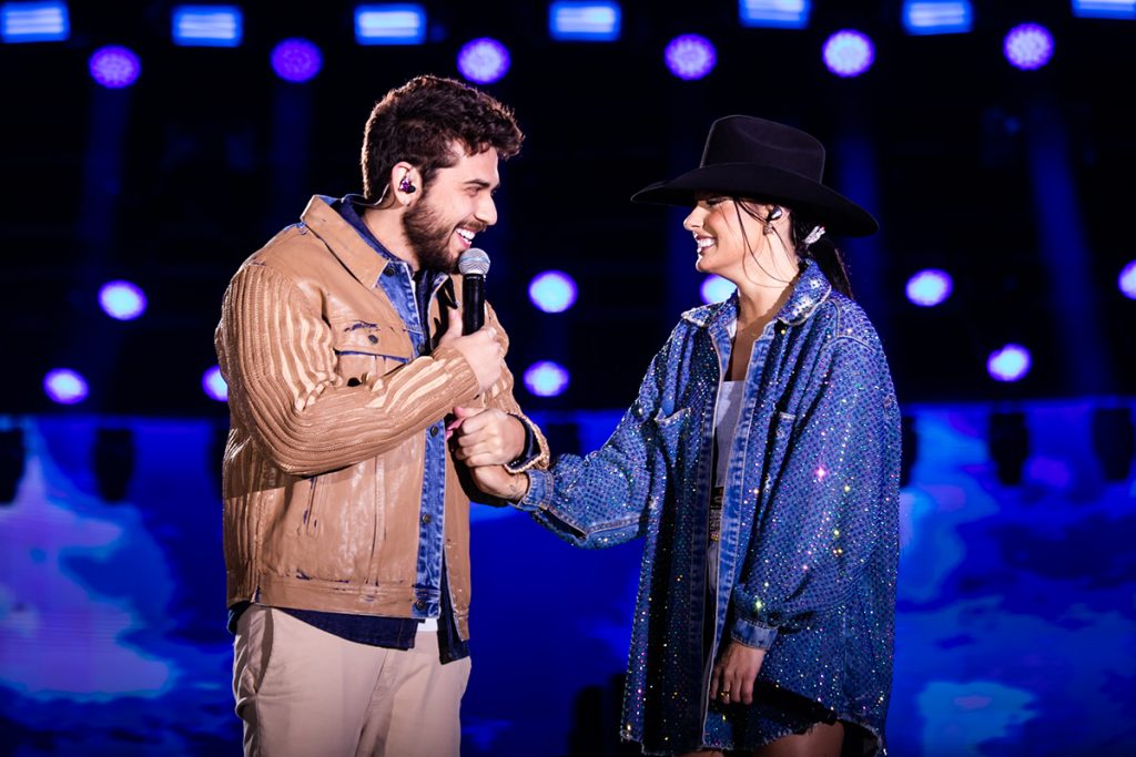 Ana Castela e Gustavo Mioto esbanjaram um clima de romance