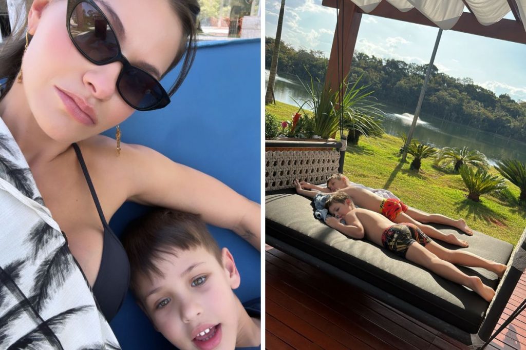 Andressa Suita com os filhos